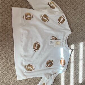 Women's White Football Print Sweatshirt